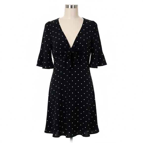 Free People All Yours Polka Dot Mini Dress A-Line 3/4 Sleeve V-Neck Oversized - Picture 6 of 11